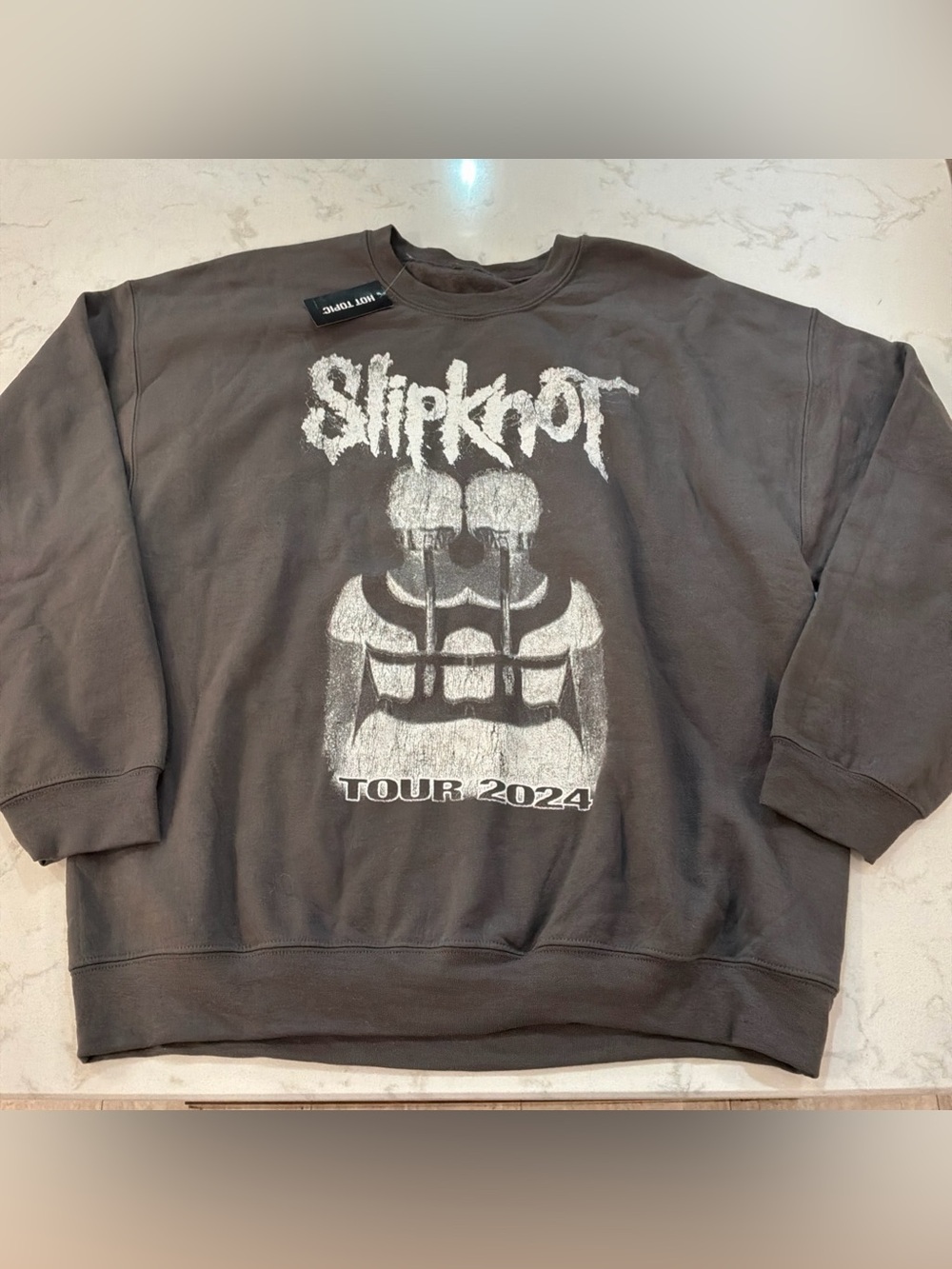 NWT Slipknot Tour 2024 Sweatshirt Mens XL Gray Here Comes the Pain Crewneck